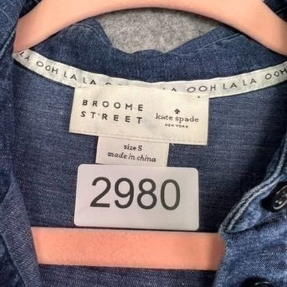 Kate Spade Broome Street Denim Embroidered Floral Shirt Dress - Picture 11 of 11